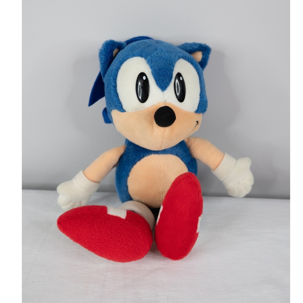 Caltoy Sonic the Hedgehog Plush 14" Blue Good 1993 Vintage Sega Toy